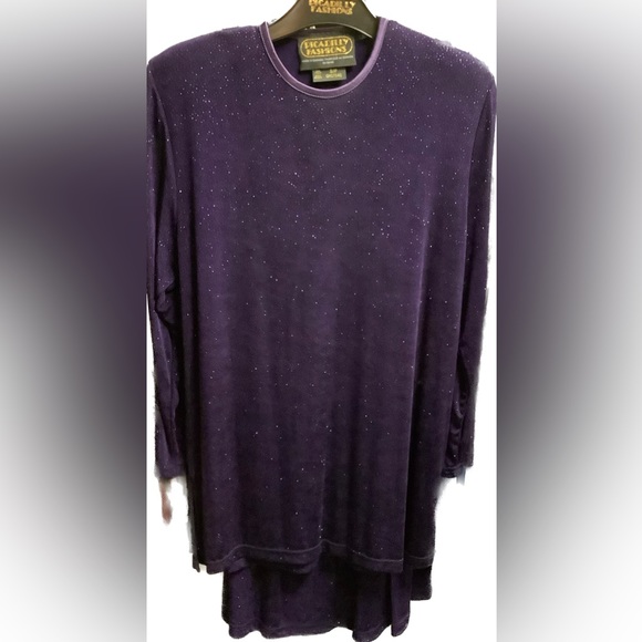 new vintage Picadilly Purple Amethyst glitter sparkle maxi skirt set - Picture 1 of 4